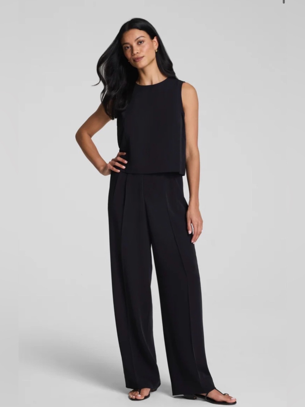 NWT SPANX Pleated Wide Leg Pant black S XL Minimalist